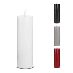 LED Stearinlys - 1 stk. - ø5,5 x 20 cm - m/3D flamme - (flere farver)