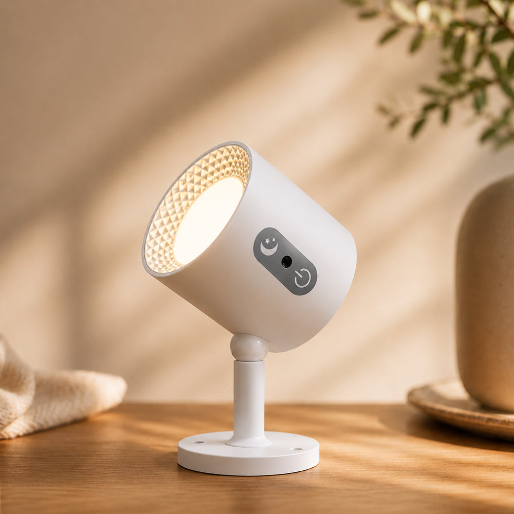 LED natlampe 360° roterbar, magnetisk, 3 farvetemperaturer - hvid eller sort