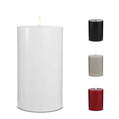 LED Stearinlys - 1 stk. - ø7,5 x 12,5 cm - m/3D flamme - (flere farver)