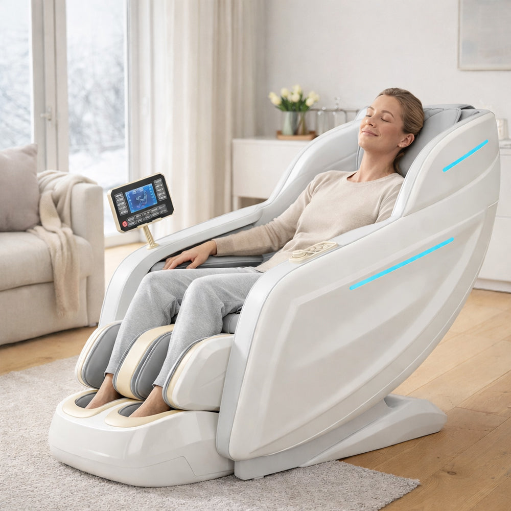 Massagestol 3D kropsscanning, SL-skin­ne, 32 airbags, varme i lænd/ben & Zero Gravity