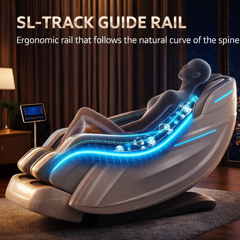 Massagestol 3D kropsscanning, SL-skin­ne, 32 airbags, varme i lænd/ben & Zero Gravity