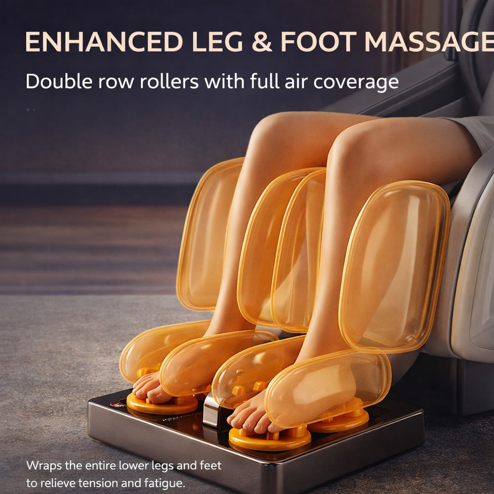 Massagestol 3D kropsscanning, SL-skin­ne, 32 airbags, varme i lænd/ben & Zero Gravity