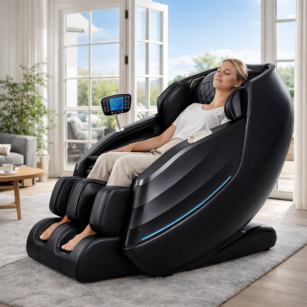 Luksus massagestol 2D med automatisk kropsscanning, Zero Gravity & varme i ben/lænd