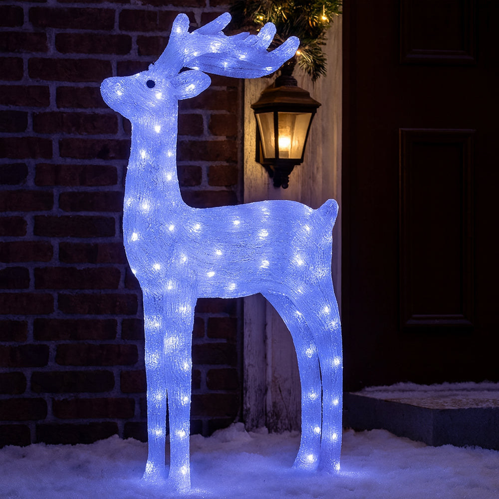 Rensdyr Akryl - højde 92 cm med LED-Lys