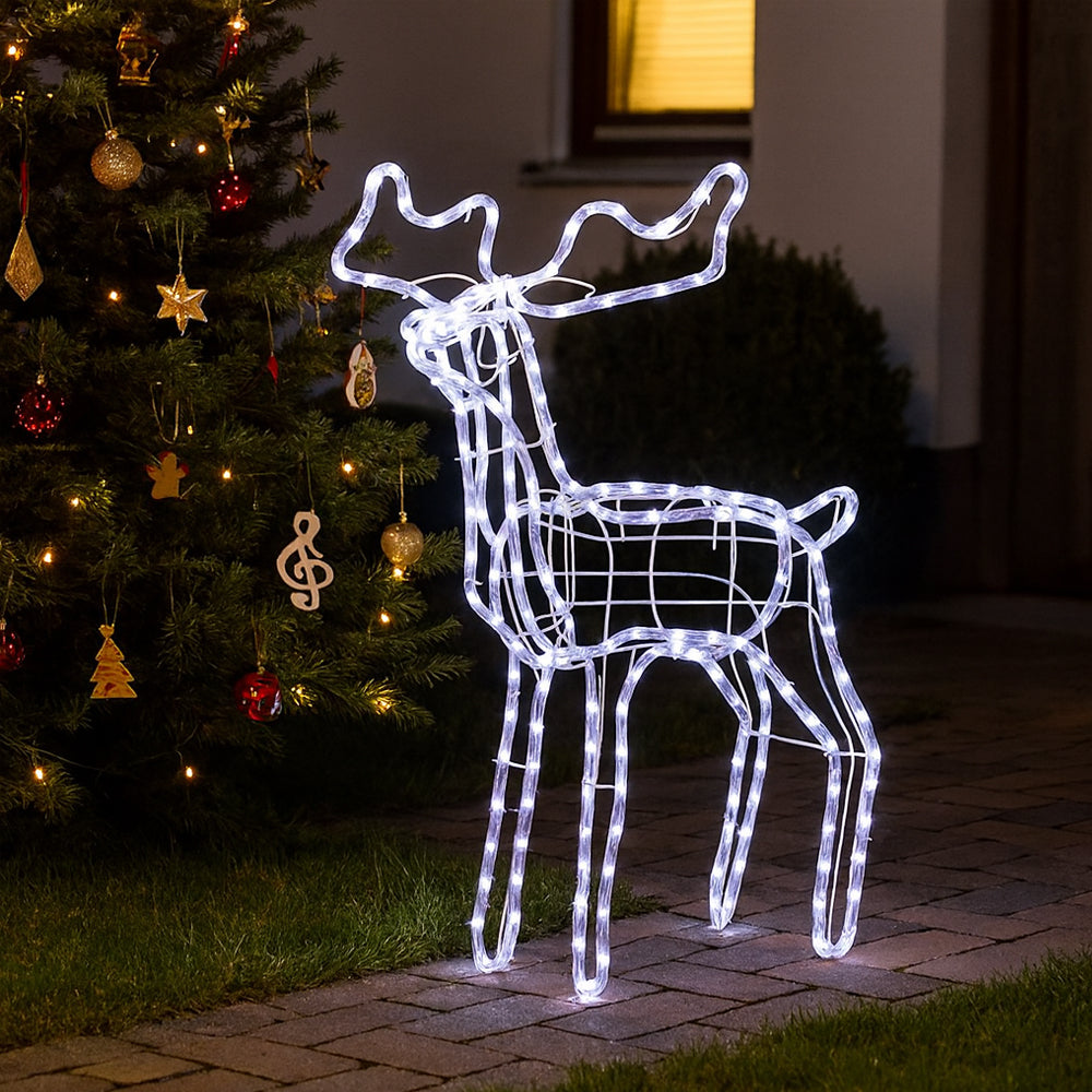 Rensdyr Akryl - højde 74 cm med LED-Lys