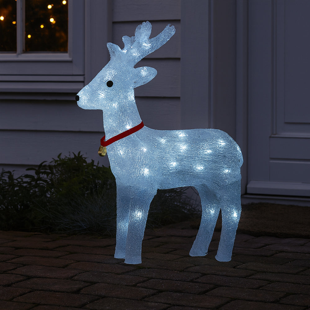 Rensdyr Akryl - højde 40 cm med LED-Lys