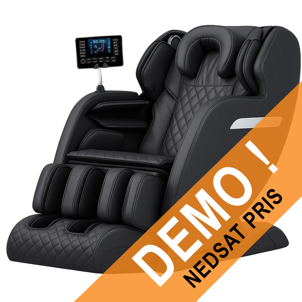 SPAR - DEMO MODEL: Massagestol 4D med SL-teknologi, lufttryksmassage, Varmeterapi og stor touchskærm - Model A6 Sort