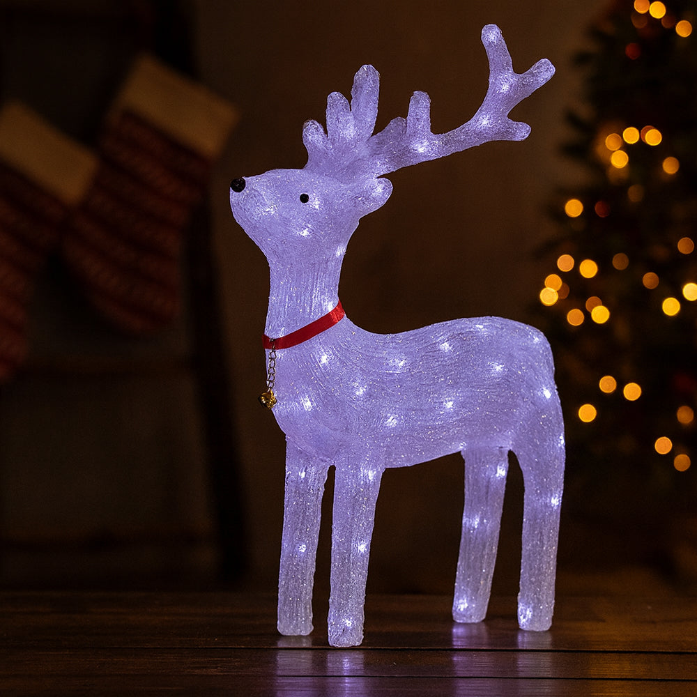 Rensdyr Akryl - højde 40 cm med LED-Lys