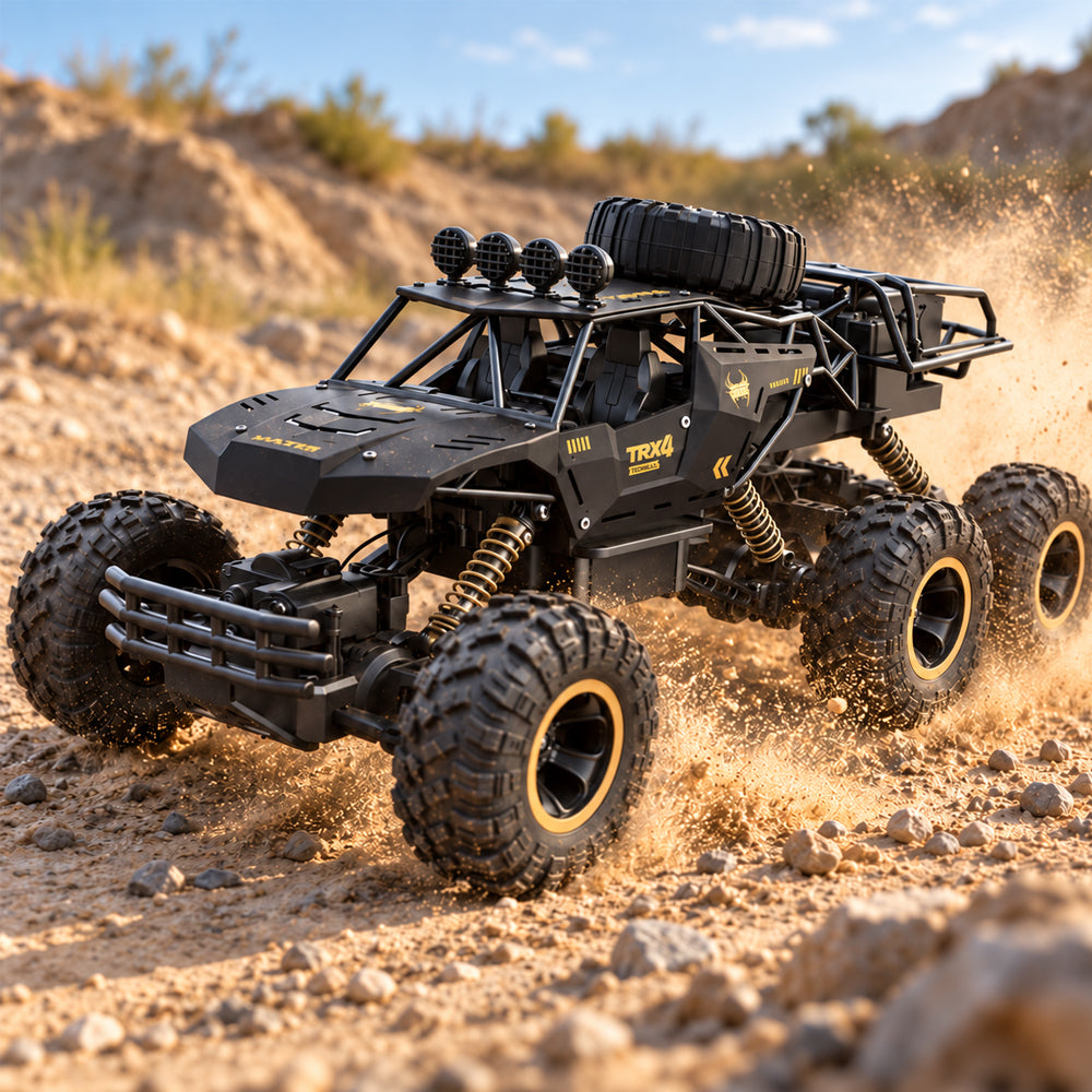 Fjernstyret Offroadbil med 6 hjul  - Sort eller Guld