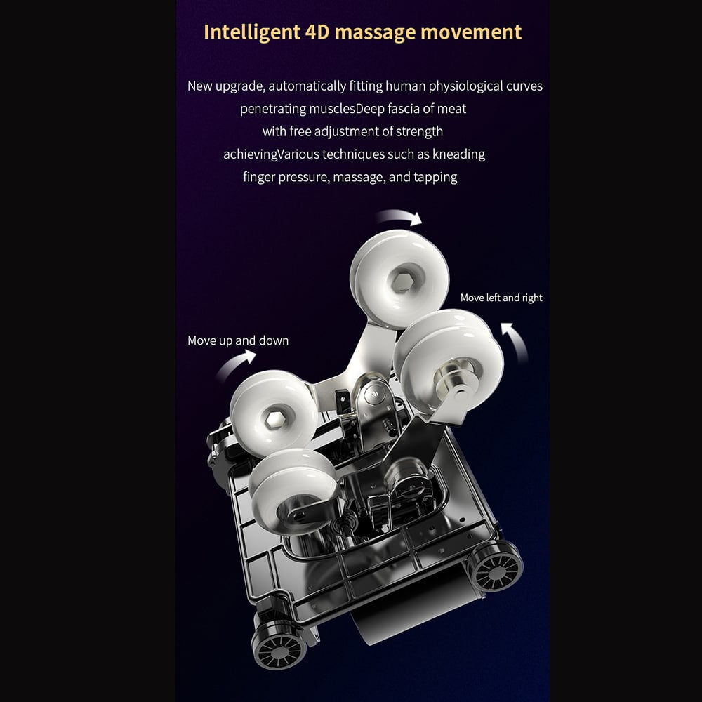 Massagestol 4D Luksus+ med SL-teknologi, Varmeterapi, Stemme Kontrol & Touchskærm