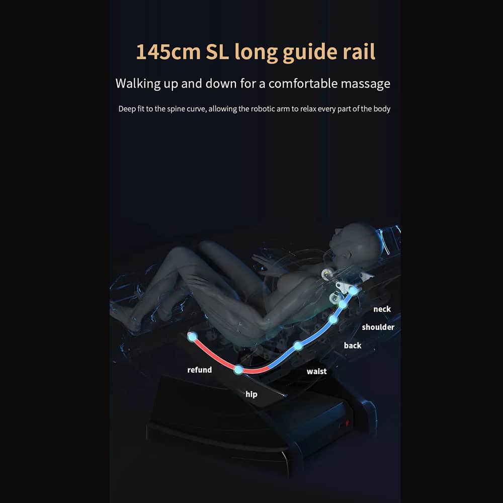Massagestol 4D Luksus+ med SL-teknologi, Varmeterapi, Stemme Kontrol & Touchskærm