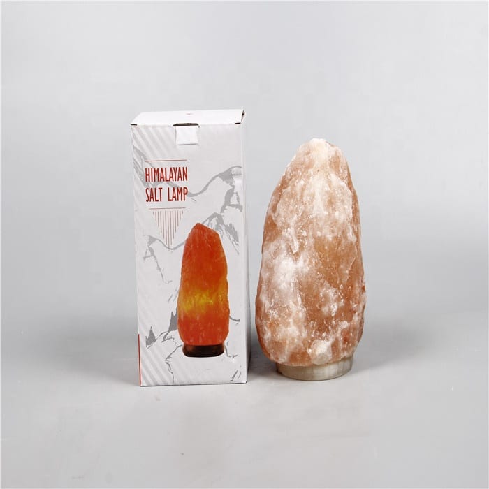 Himalaya saltlampe med fod (1-2 kg.)