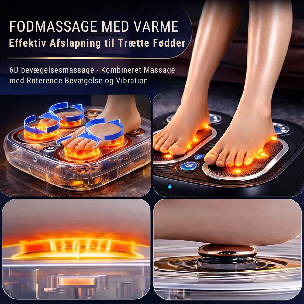 Fodmassage med varme, vibration og roterende massage