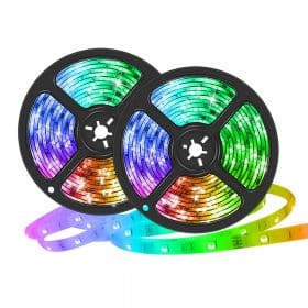 LED Strip lyskæde 5 meter med Bluetooth, Fjernbetjening og Musiksensor