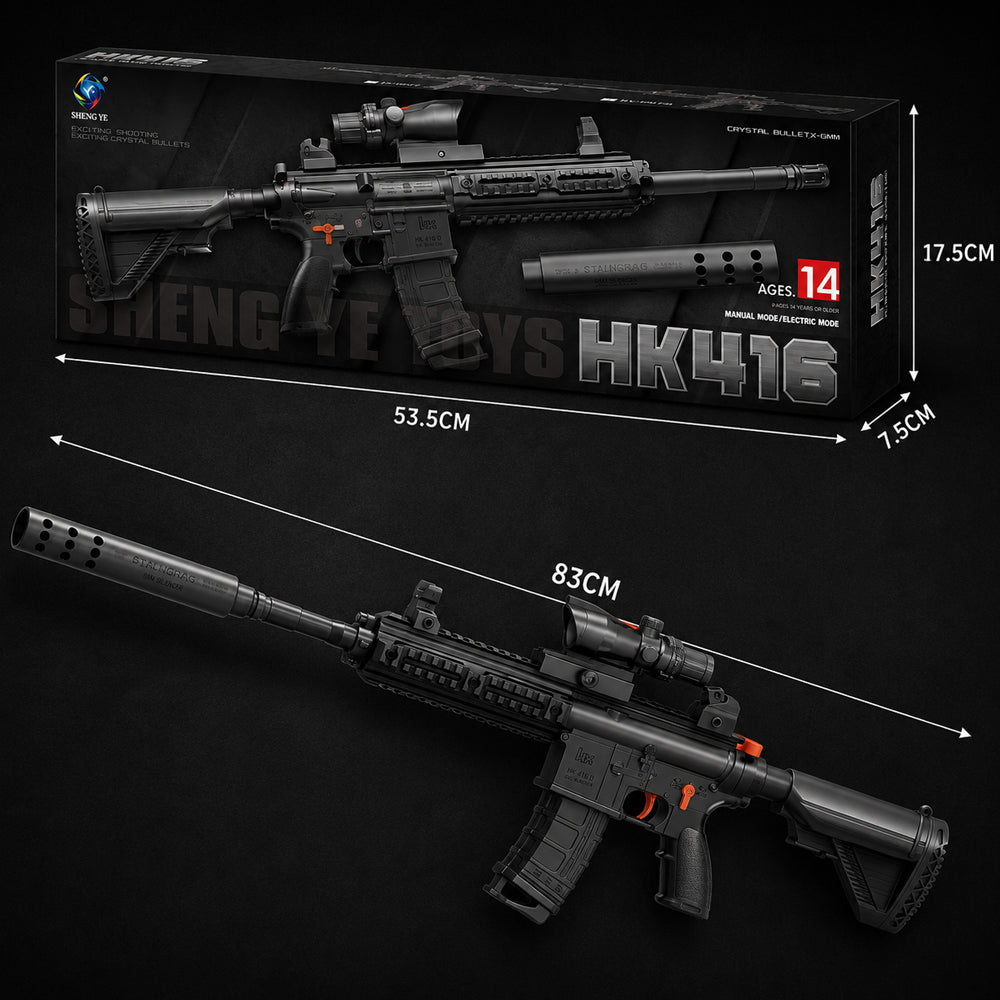Vandgelblaster inkl. gelékugler - langdistance med kikkertsigte model HK416
