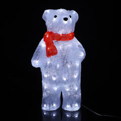 Isbjørn Akryl - højde 45 cm med LED-lys -