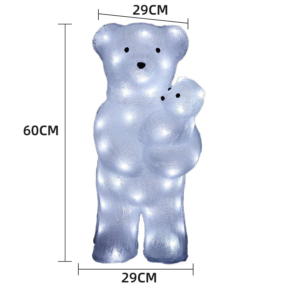 Isbjørn Akryl - højde 60 cm med LED-lys -