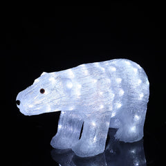 Isbjørn Akryl - højde 29 cm med LED-lys -