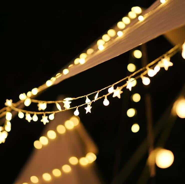 LED-lyskæde 4 meter m/stjerner - Soldrevet -