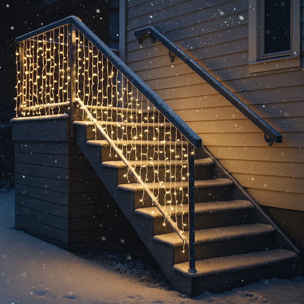 Lyskæde m/istapper 95 LED 3 meter, varm hvid