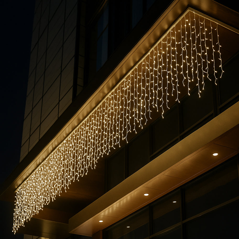 Lyskæde m/istapper 95 LED 3 meter, varm hvid