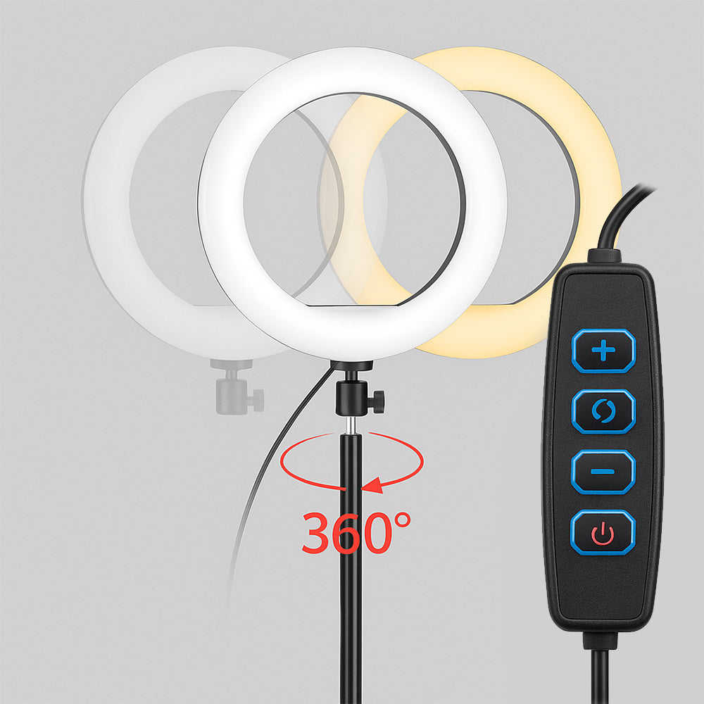 Ring Light med stativ – 3 farvetemperaturer – LJJ-26