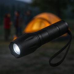 Taclight LED zoom lommelygte (vandtæt og stødsikker) m/5 funktioner