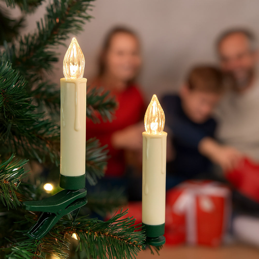 Trådløse LED juletræslys (10, 20 eller 30 stk) m/fjernbetjening