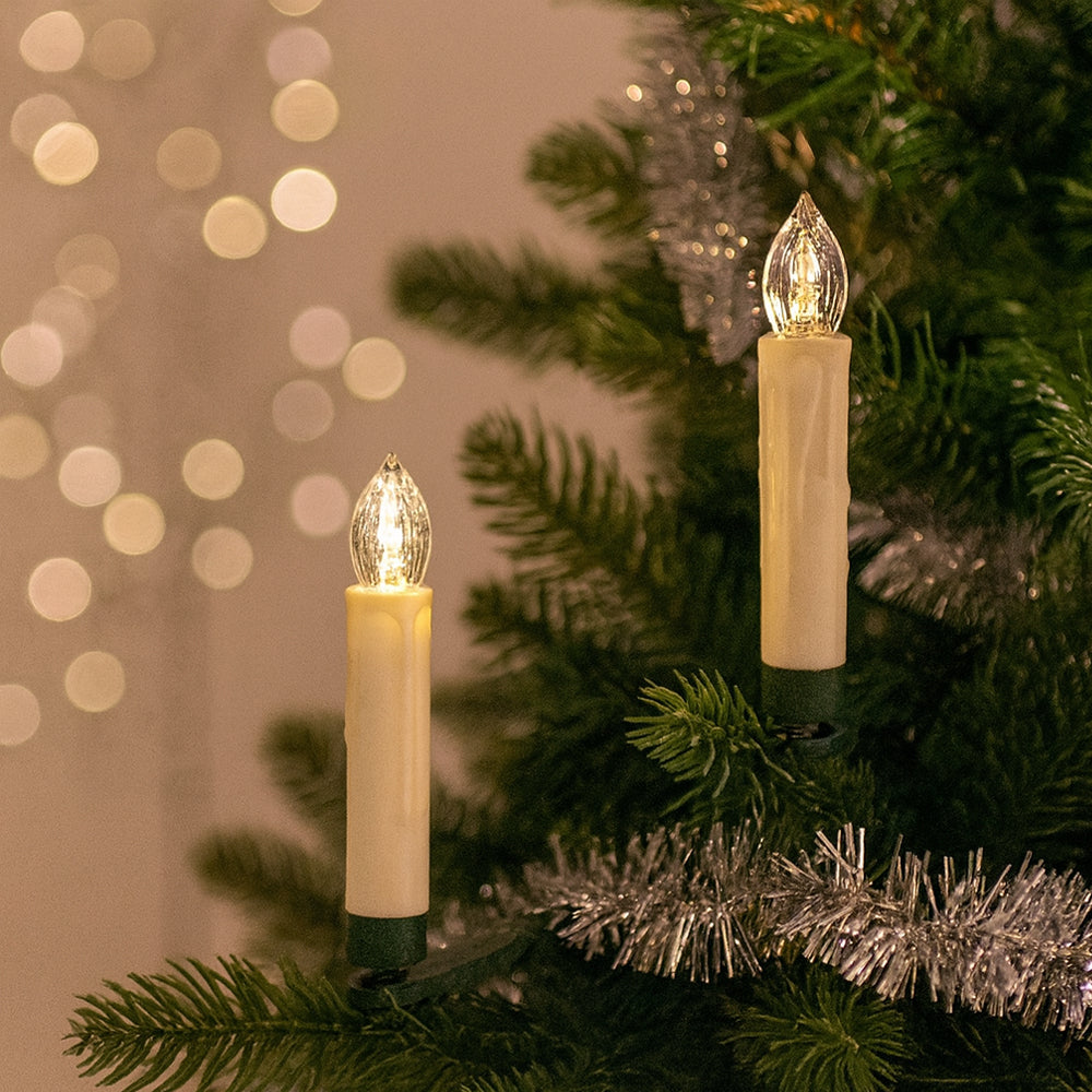 Trådløse LED juletræslys (10, 20 eller 30 stk) m/fjernbetjening