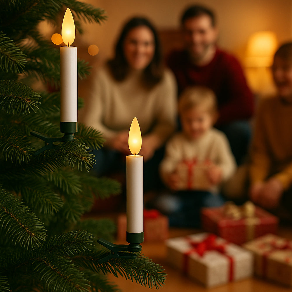 Trådløse LED Juletræslys med Fjernbetjening – 10, 20 eller 30 stk.