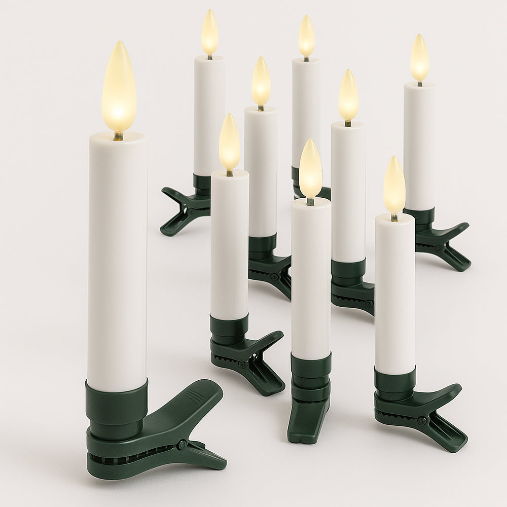 Trådløse LED Juletræslys med Fjernbetjening – 10, 20 eller 30 stk.