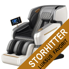 Massagestol 4D Luksus Pro+ med SL-teknologi, Varmeterapi, Stemme Kontrol & Touchskærm - Model M5 hvid
