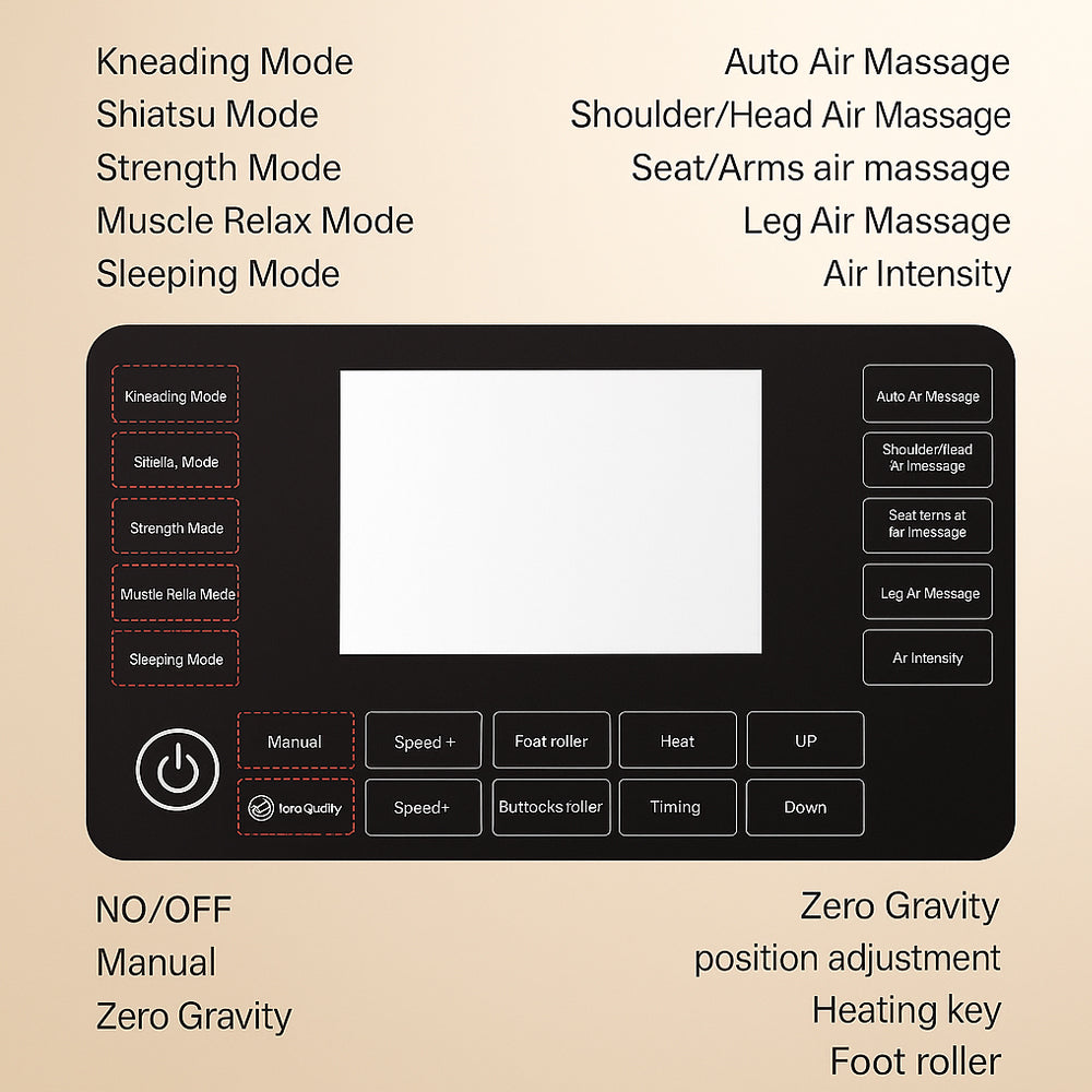 Massagestol 8D - Zero Gravity og Varmeterapi - Model S9