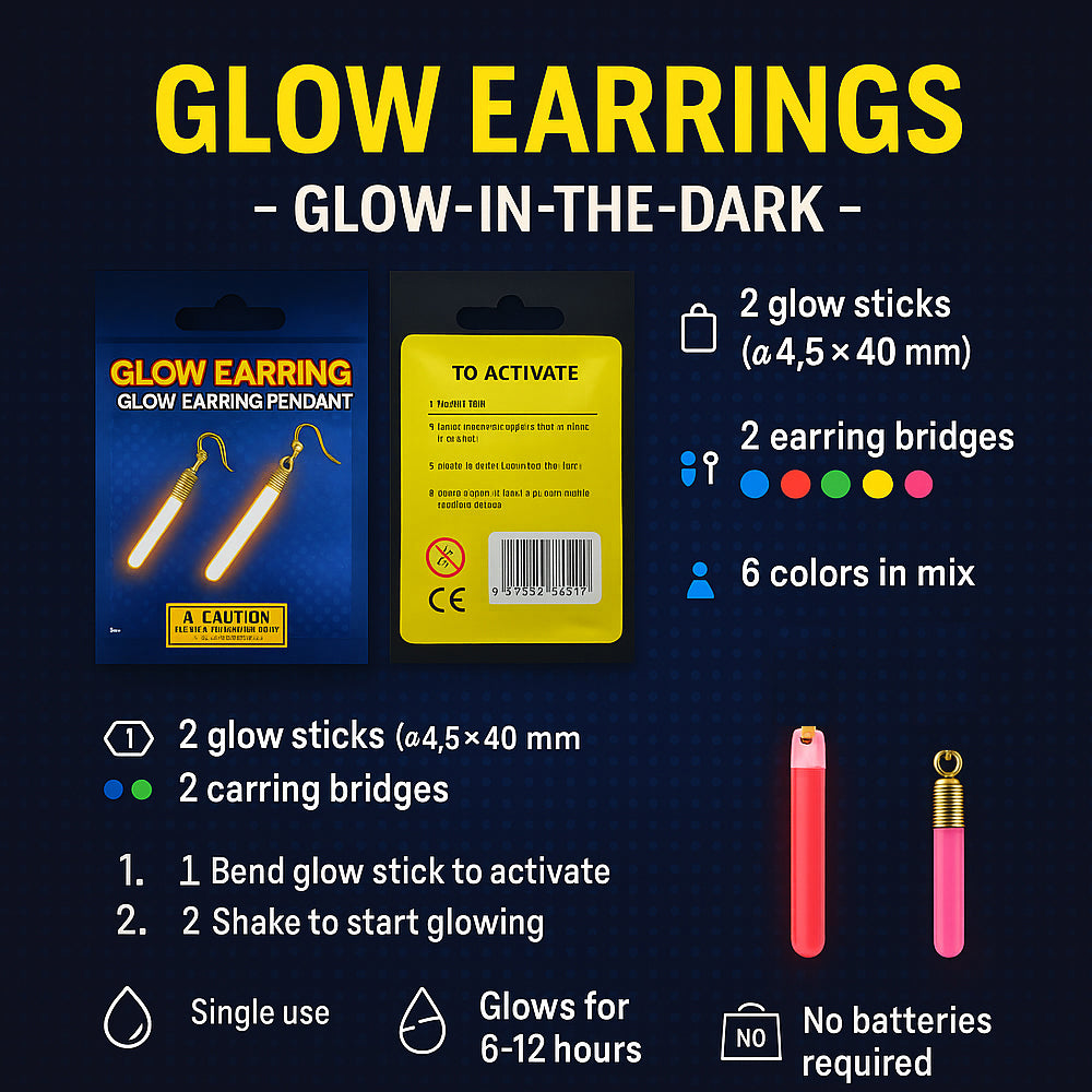 Glow-in-the-dark øreringe – Skru op for lyset og festen!