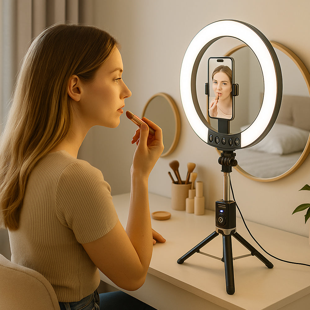 Ring Light med remote & stativ – 3 farvetemperaturer – P220-Q