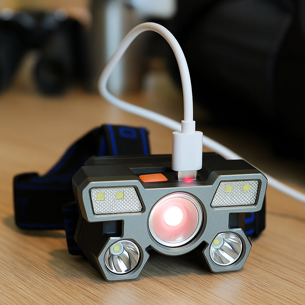 Pandelampe 300 lumen, vandafvisende - 4 lysfunktioner