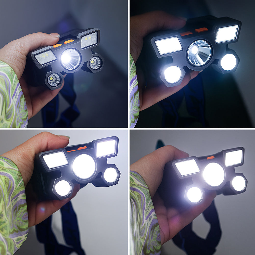 Pandelampe 300 lumen, vandafvisende - 4 lysfunktioner