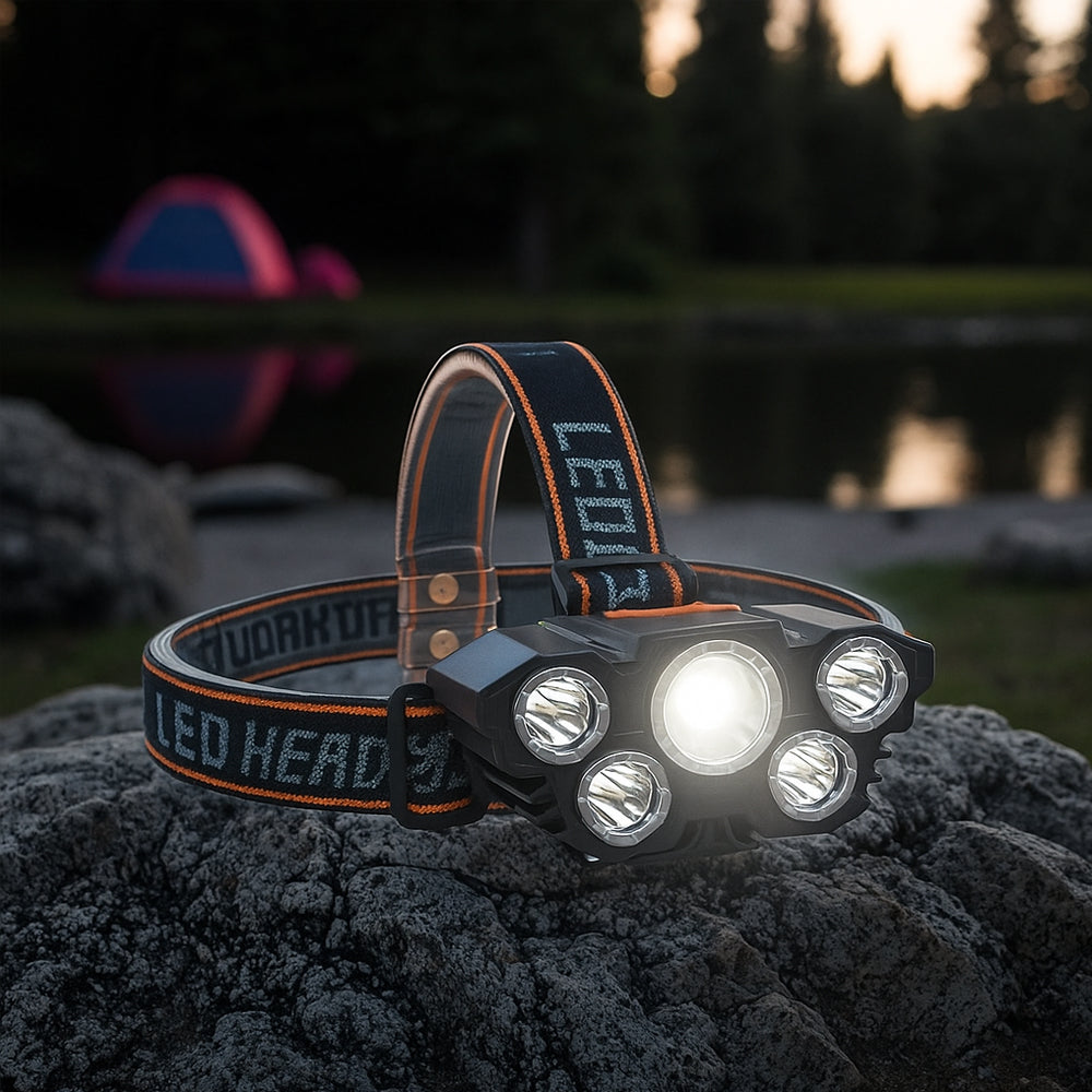 Pandelampe 300 lumen 180° justerbar vinkel - 4 lysfunktioner