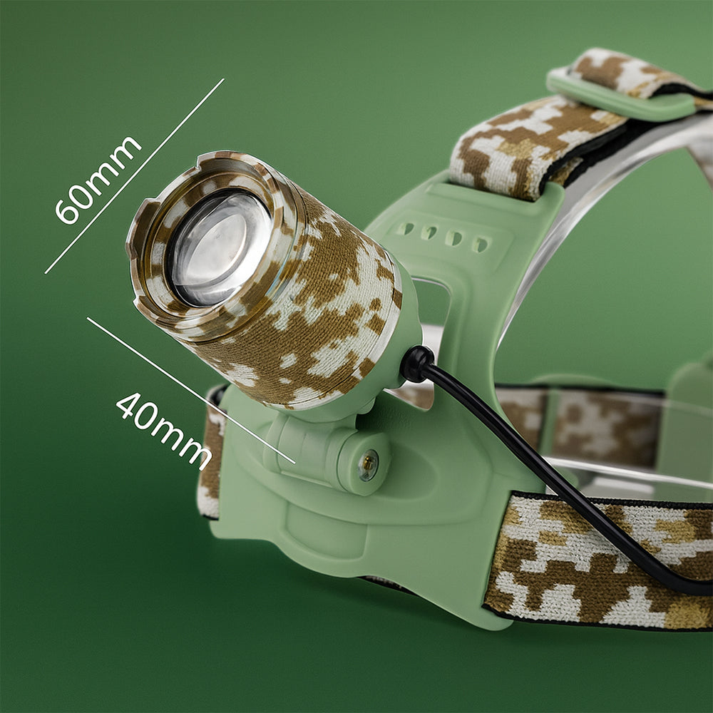 LED Pandelampe m/camouflage - kraftig med 3 indstillinger