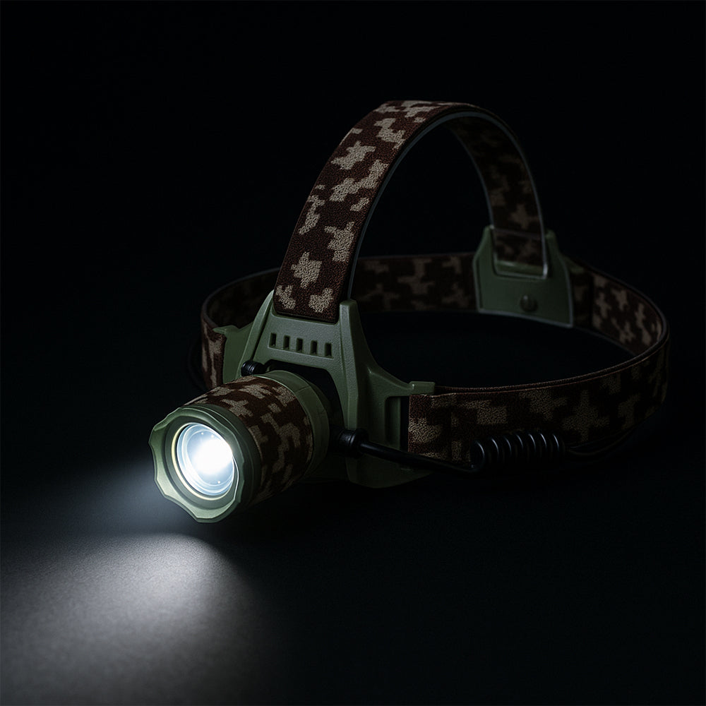 LED Pandelampe m/camouflage - kraftig med 3 indstillinger