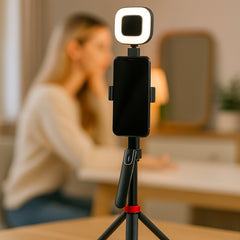 Selfiestick m/Intelligent Ansigtssporing inkl. lys (følger dig automatisk når du bevæger dig) - Q185