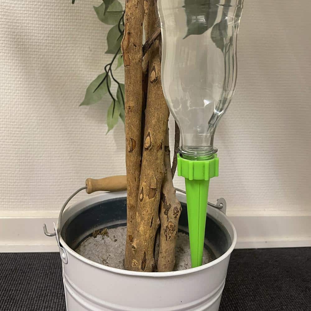 Selvvandende PET-flaske til potteplanter/bede - pakke m/6 stk.
