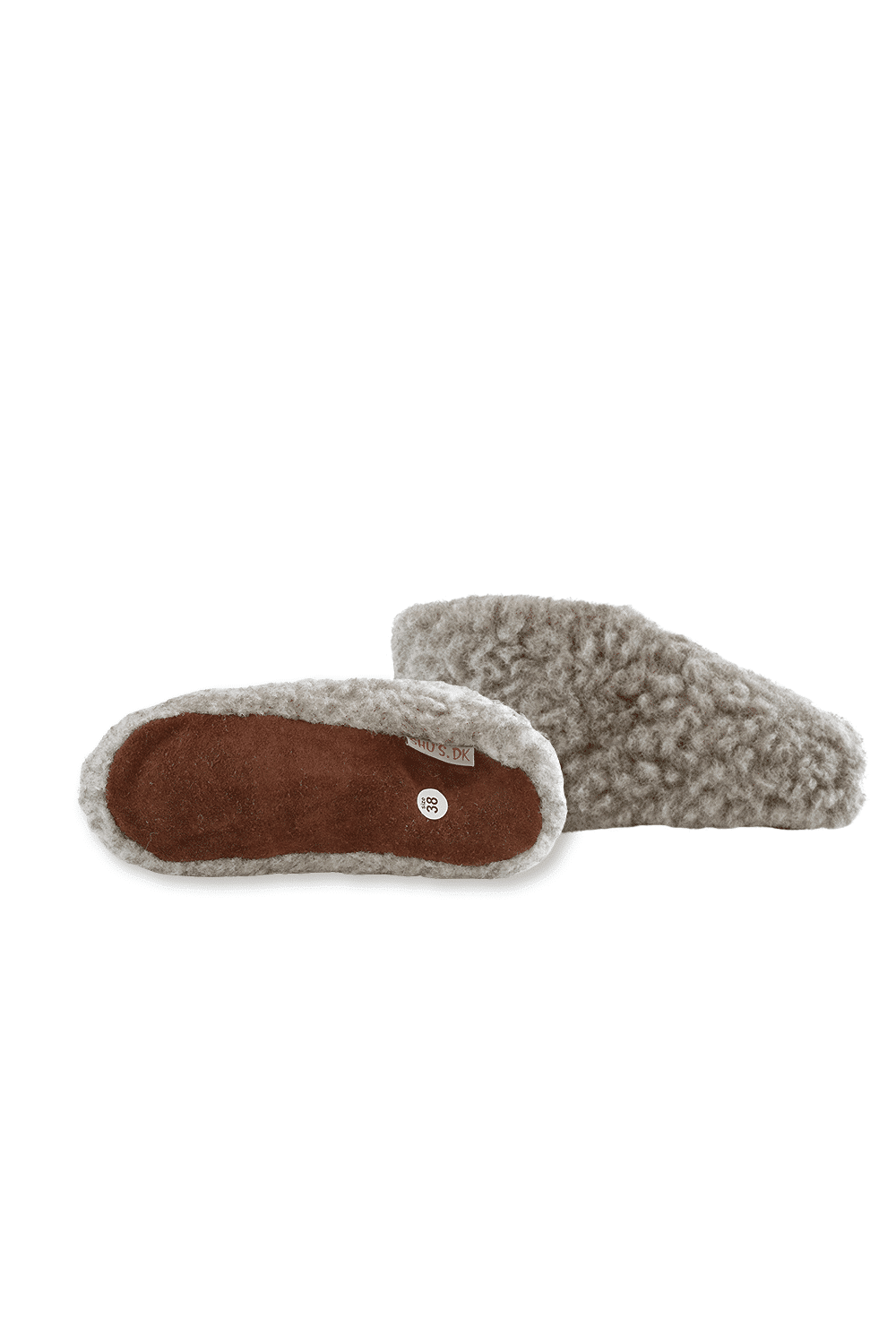 Fluffy Uld Hjemmesko (100% ren uld) - Model Grå