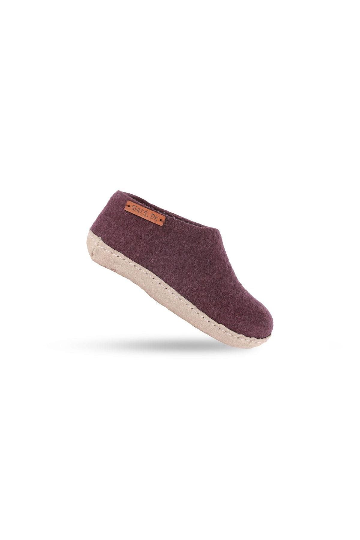 Uldhjemmesko Børn (100% ren uld) - Model Lilla m/sål i skind - Dansk Design fra SHUS
