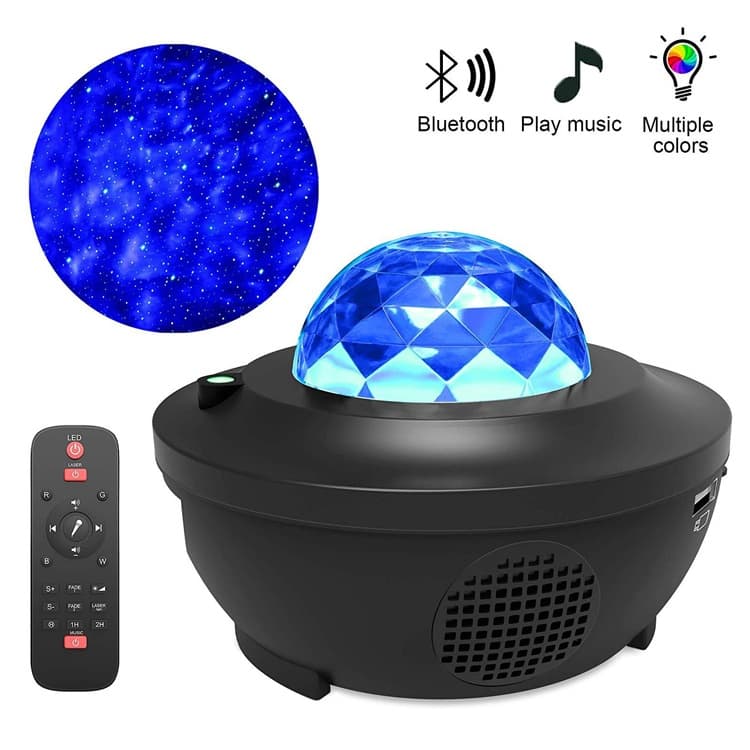 Stjernehimmel Galaxy LED Projektor m/Bluetooth Højttaler inkl. Fjernbetjening