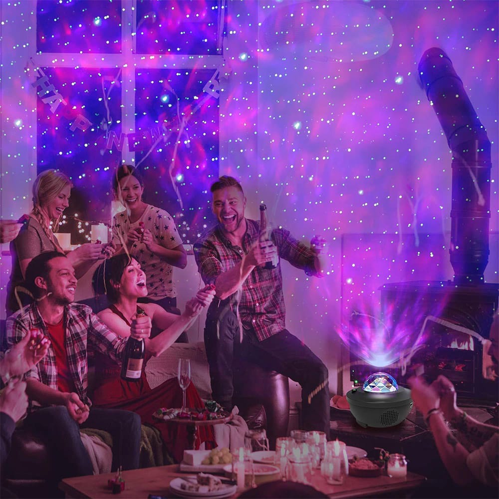 Stjernehimmel Galaxy LED Projektor m/Bluetooth Højttaler inkl. Fjernbetjening