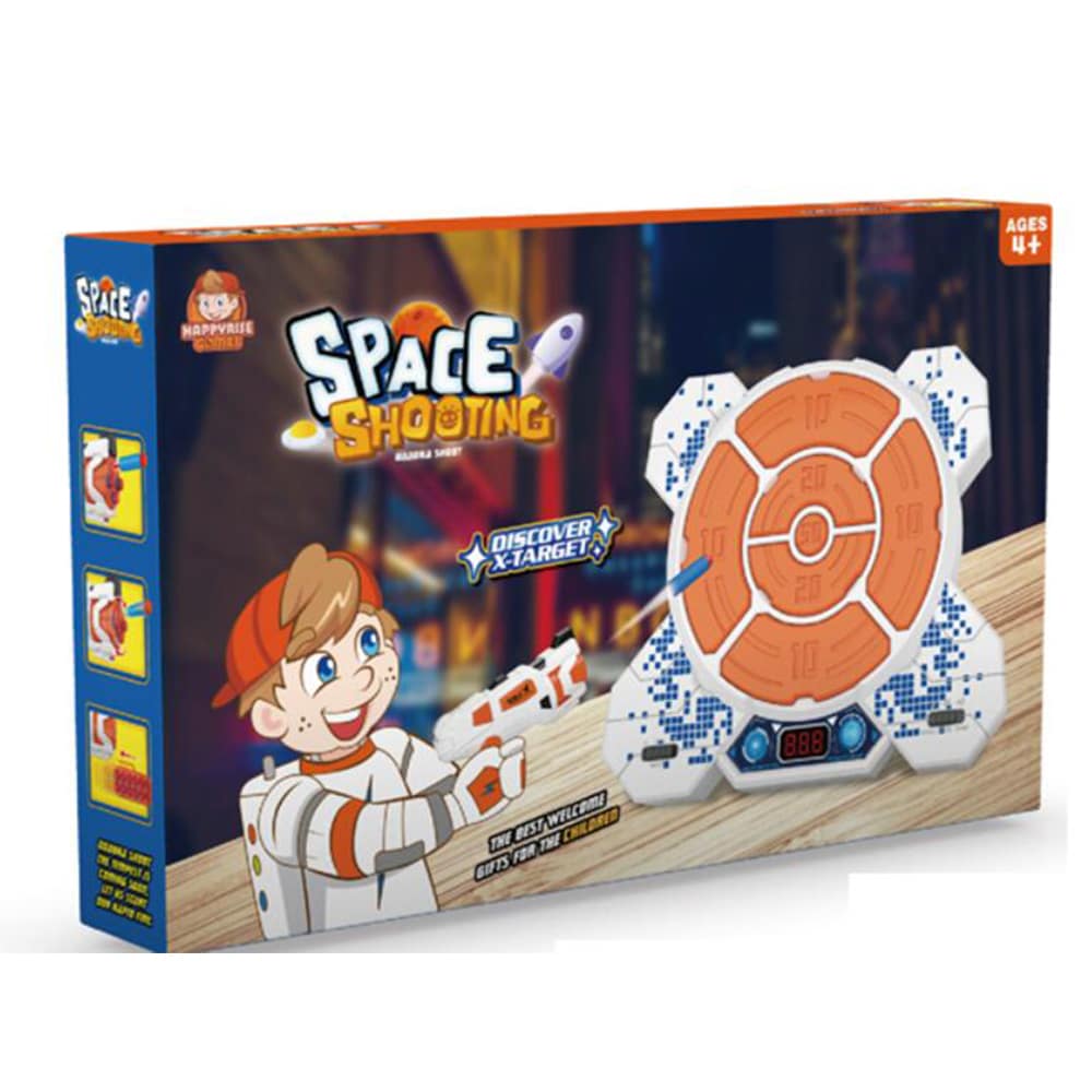 Space Shooting - Pistol m/lys, lyd, Elektronisk Mål og Skum Pile