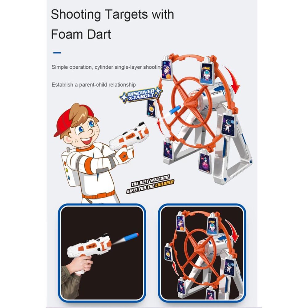 Space Shooting Pistol inkl. roterende scoretavle