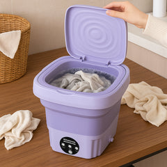 Bærbar & Sammenklappelig Vaskemaskine med Tørrefunktion