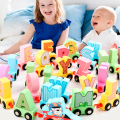 Alfabet tog m/figurer i træ